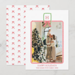 Cartes Pour Fêtes Annuelles Noël Coquette Bow Photo Grandmillennial