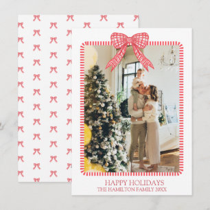Cartes Pour Fêtes Annuelles Noël Coquette Bow Photo Grandmillennial