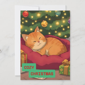Cartes Pour Fêtes Annuelles Noël cosy avec un mignon chat