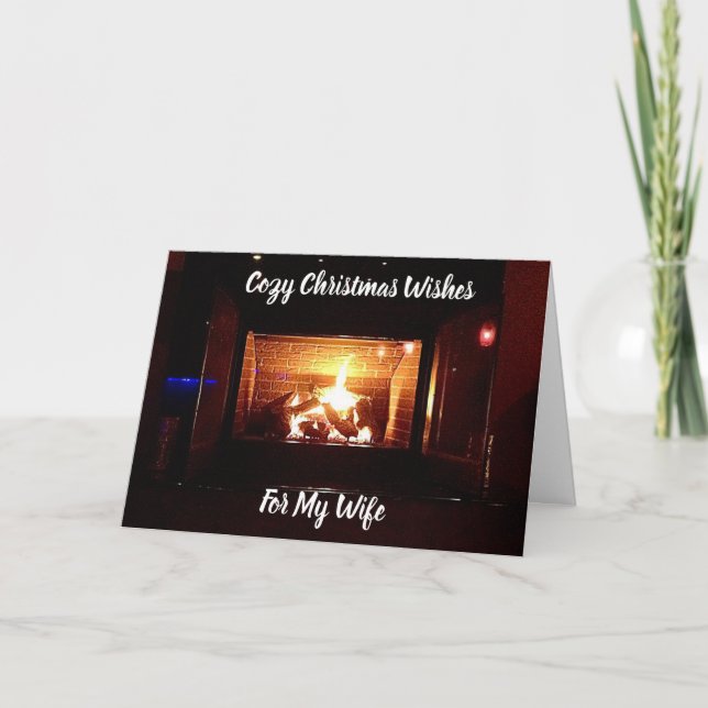 CARTES POUR FÊTES ANNUELLES NOËL COSY SOUHAITE POUR MA **FEMME** (Devant)