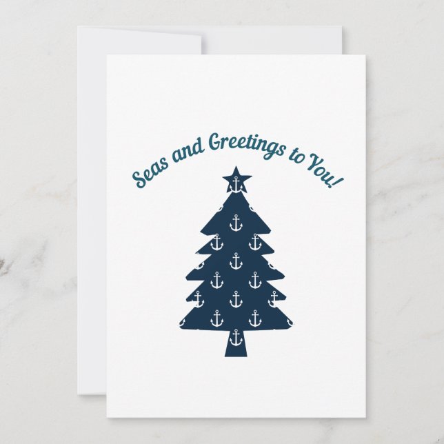 Cartes Pour Fêtes Annuelles Noël côtier Ancre de plage nautique (Devant)