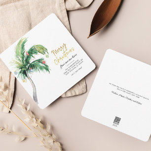 Cartes Pour Fêtes Annuelles Noël côtier Palm Tree Holiday Déménagement