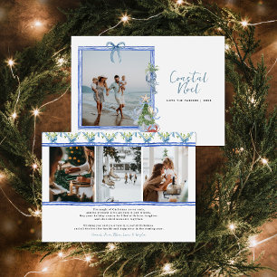 Cartes Pour Fêtes Annuelles Noël Côtiers   Élégante Photo de Noël Côtière