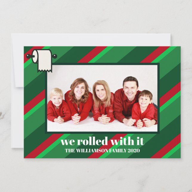 Cartes Pour Fêtes Annuelles Noël Covid Drôle Nous L'Avons Roulé (Devant)