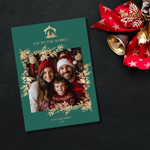 Cartes Pour Fêtes Annuelles Noël Crèche religieuse Scène Famille Photo