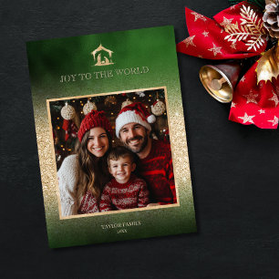 Cartes Pour Fêtes Annuelles Noël Crèche religieuse Scène Famille Photo