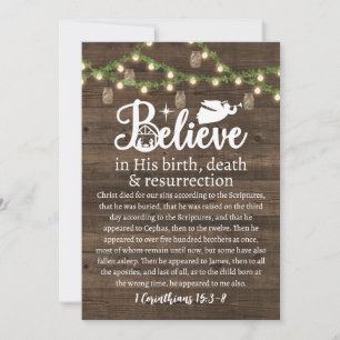 Cartes Pour Fêtes Annuelles Noël Croire Jésus Nativité Bois rustique