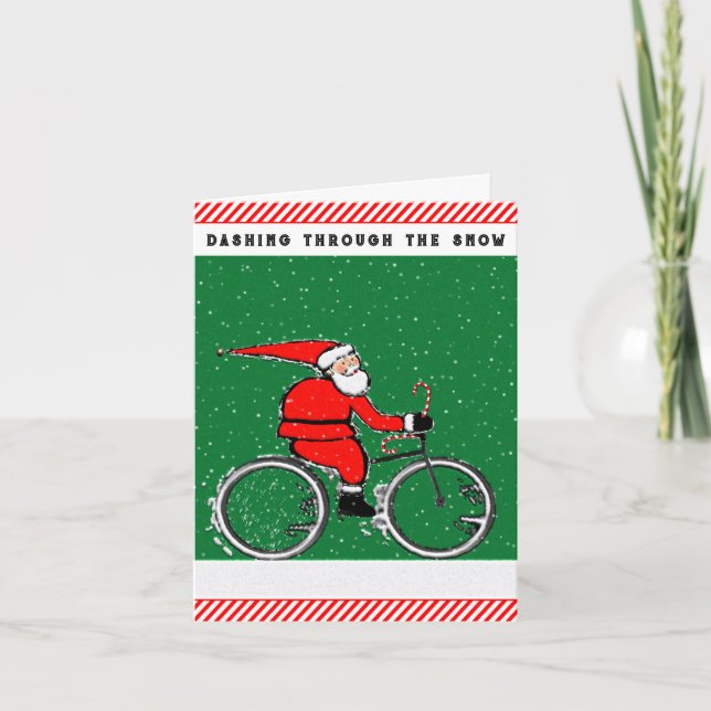Cartes Pour Fêtes Annuelles Noël cycliste (Devant)