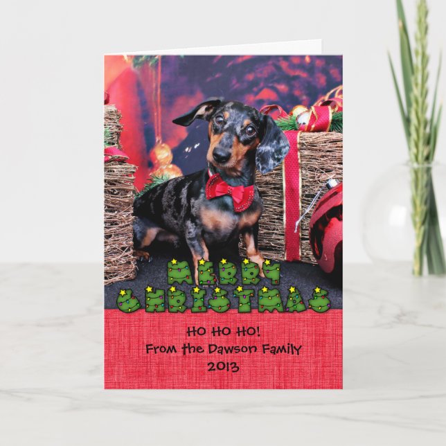 Cartes Pour Fêtes Annuelles Noël - Dachshund - Buddy (Devant)
