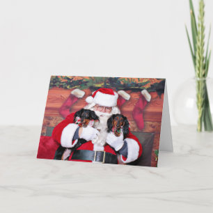 Cartes Pour Fêtes Annuelles Noël - Dachshund - Mickey & Madilyn