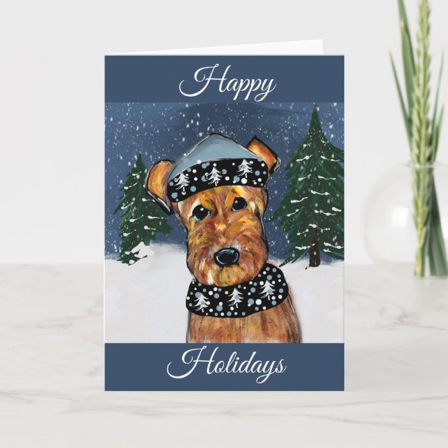 CARTES POUR FÊTES ANNUELLES NOËL D'AIREDALE (Devant)