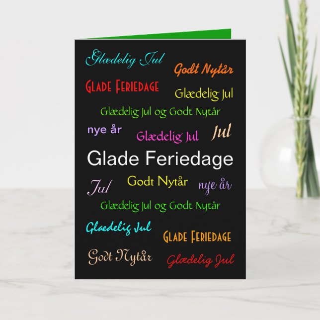 Cartes Pour Fêtes Annuelles Noël Danois Glade Feriedage (Devant)