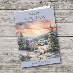 Cartes Pour Fêtes Annuelles Noël dans le Cabine de la montagne du Wyoming