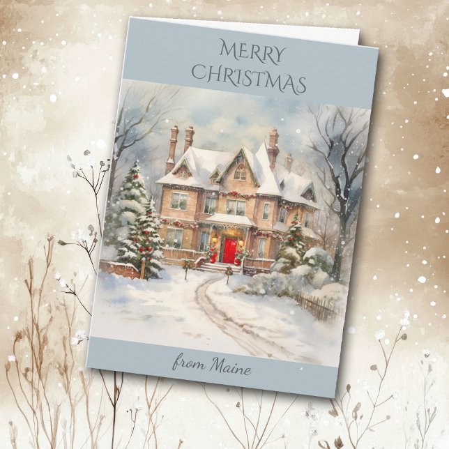 Cartes Pour Fêtes Annuelles Noël dans le Maine (Créateur téléchargé)