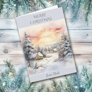 Cartes Pour Fêtes Annuelles Noël dans le paysage hivernal de l'Utah