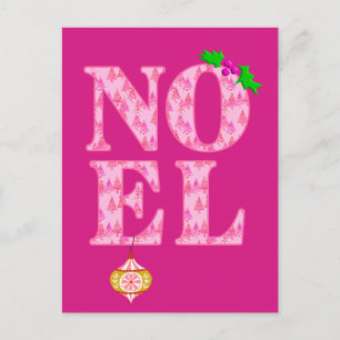 Cartes Pour Fêtes Annuelles NOEL dans un motif d'arbre de Noël rose