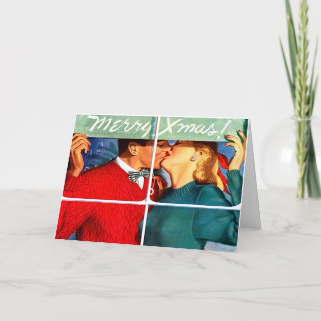 Cartes Pour Fêtes Annuelles Noël de baiser (Devant)