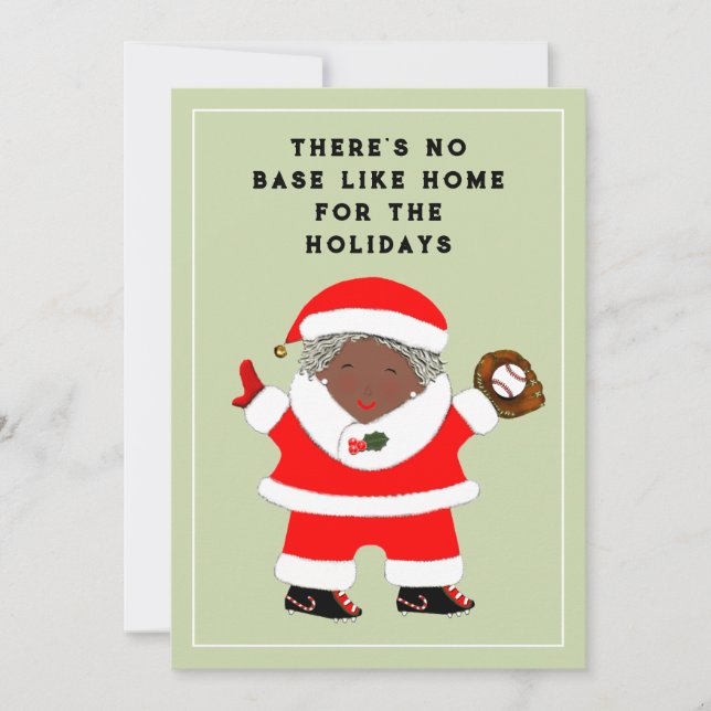 Cartes Pour Fêtes Annuelles Noël de baseball (Devant)