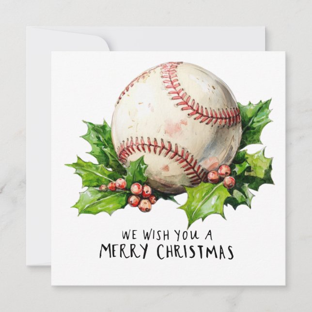 Cartes Pour Fêtes Annuelles Noël de baseball (Devant)