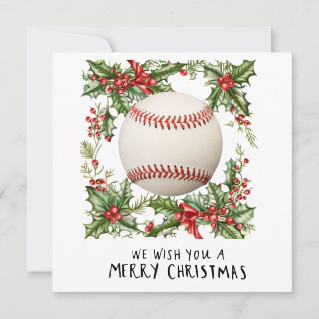 Cartes Pour Fêtes Annuelles Noël de baseball (Devant)