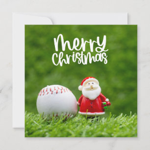 Cartes Pour Fêtes Annuelles Noël de baseball avec le Père Noël