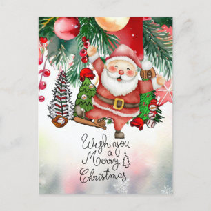 Cartes Pour Fêtes Annuelles Noël de baseball avec le Père Noël pour Joueur