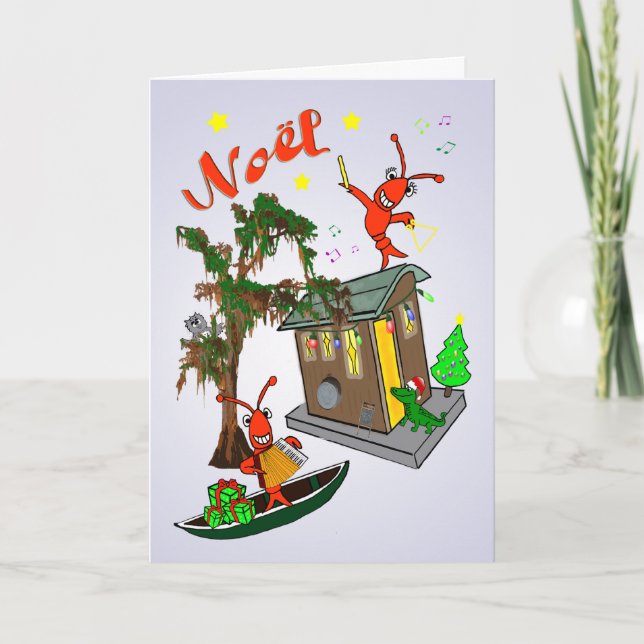 Cartes Pour Fêtes Annuelles Noël de bayou de Cajun (Devant)