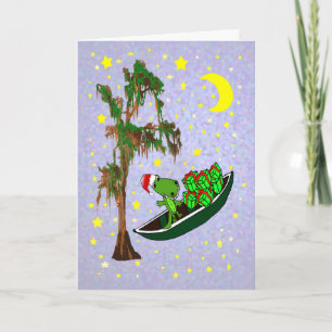 Cartes Pour Fêtes Annuelles Noël de bayou de Cajun d'alligator
