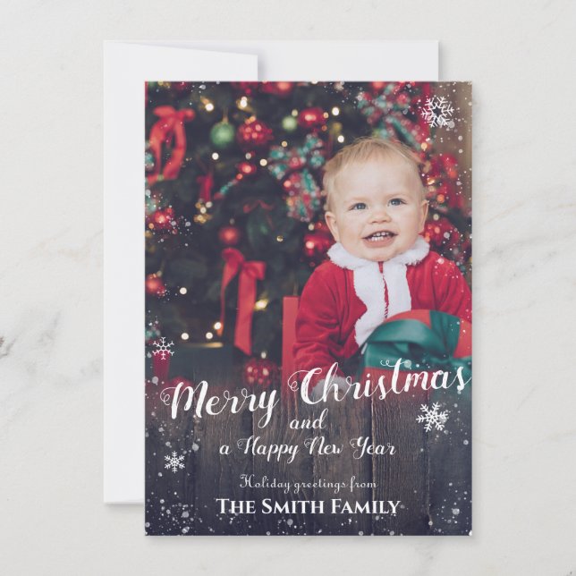 Cartes Pour Fêtes Annuelles Noël de bébé rustique (Devant)