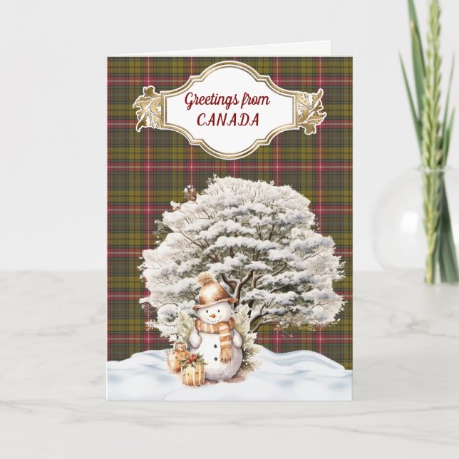 Cartes Pour Fêtes Annuelles Noël de Buchanan Patiné Tartan (Devant)