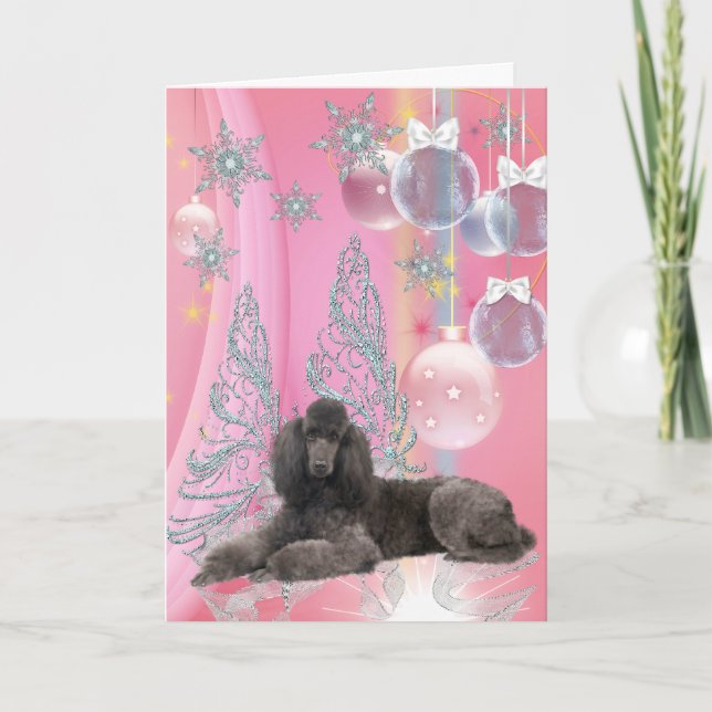 Cartes Pour Fêtes Annuelles Noël de caniche (Devant)