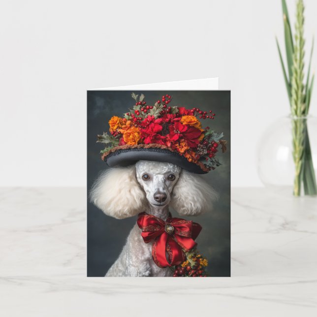 Cartes Pour Fêtes Annuelles Noël de caniche victorien (Devant)