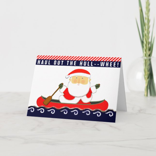 Cartes Pour Fêtes Annuelles Noël de canoë amusant (Devant)