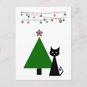Cartes Pour Fêtes Annuelles Noël de chat noir