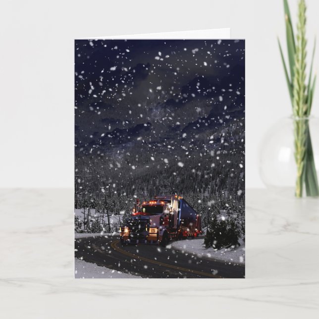 Cartes Pour Fêtes Annuelles Noël de chauffeur de camion (Devant)