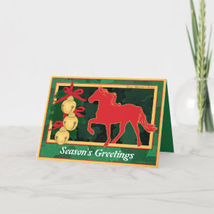 Cartes Pour Fêtes Annuelles Noël de cheval de montagne rocheuse de Sleigh