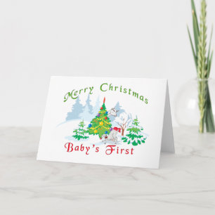Cartes Pour Fêtes Annuelles Noël de chèvre Le premier Noël du bébé
