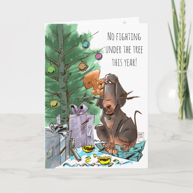 Cartes Pour Fêtes Annuelles Noël de chien de chasse (Devant)