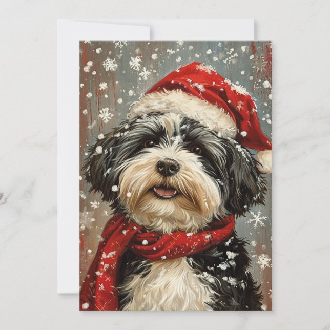 Cartes Pour Fêtes Annuelles Noël de chien de Havan (Devant)