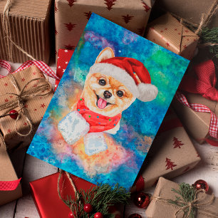 Cartes Pour Fêtes Annuelles Noël de Chien de race de Poméranie