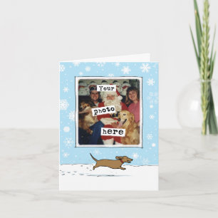 Cartes Pour Fêtes Annuelles Noël de chien viennois   Doulce Teckel Votre Photo