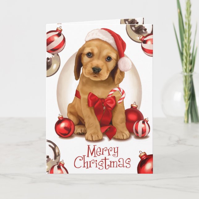Cartes Pour Fêtes Annuelles Noël de cocker (Devant)