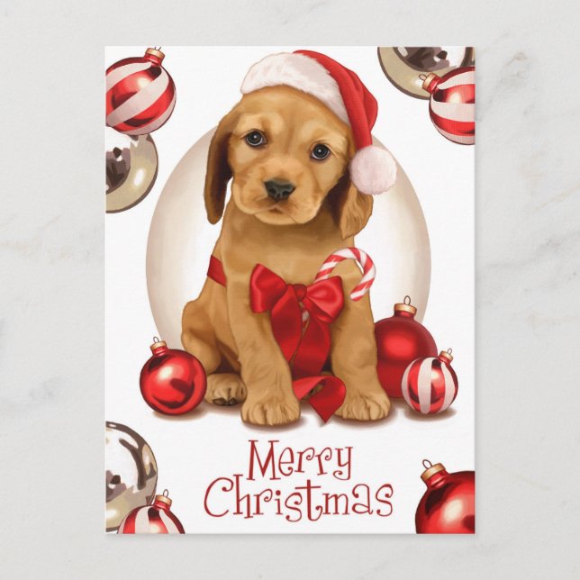 Cartes Pour Fêtes Annuelles Noël de cocker (Devant)