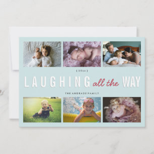 Cartes Pour Fêtes Annuelles Noël de collage de photo de vacances riant toute