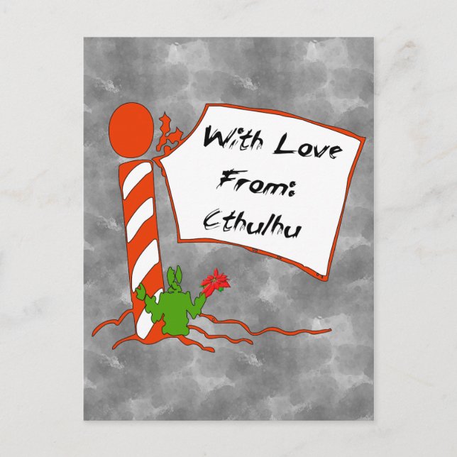 Cartes Pour Fêtes Annuelles Noël de Cthulhu (Devant)