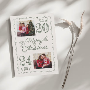 Cartes Pour Fêtes Annuelles Noël de doodle photo dessiné à la main