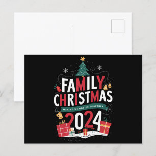 Cartes Pour Fêtes Annuelles Noël de famille 2024 Rassembler les souvenirs