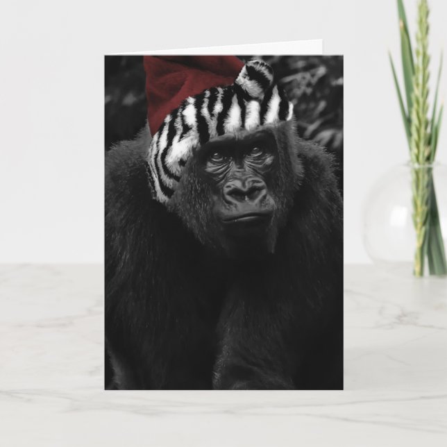 Cartes Pour Fêtes Annuelles Noël de Funny Gorilla (Devant)