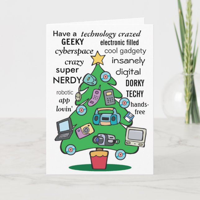 Cartes Pour Fêtes Annuelles noël de geeks numériques (Devant)