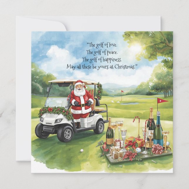 Cartes Pour Fêtes Annuelles Noël de golf (Devant)